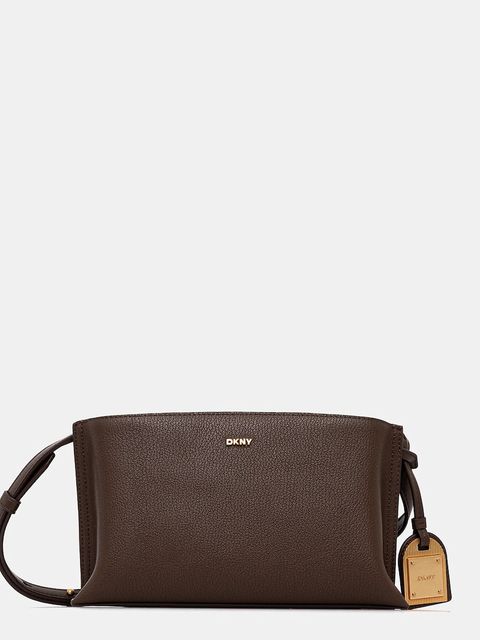 Dkny torebka skórzana kolor brązowy R44E1I54 - zdjęcie produktu nr 1