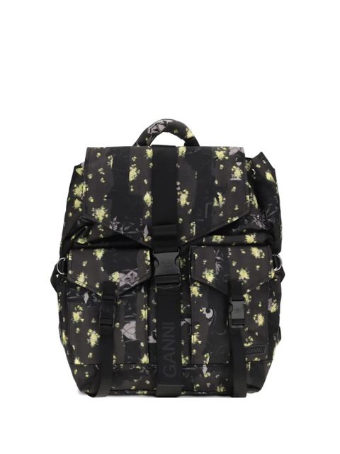GANNI Re-Tech floral-print backpack - Black - zdjęcie produktu nr 1
