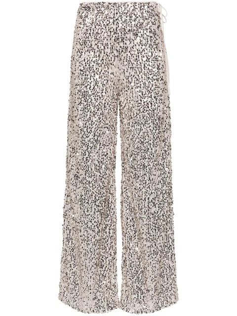 ROTATE BIRGER CHRISTENSEN Net sequin straight-leg trousers - Neutrals - zdjęcie produktu nr 1