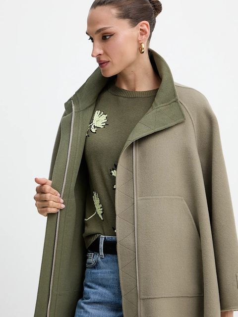 MAX&Co. płaszcz wełniany kolor zielony 2526086071200