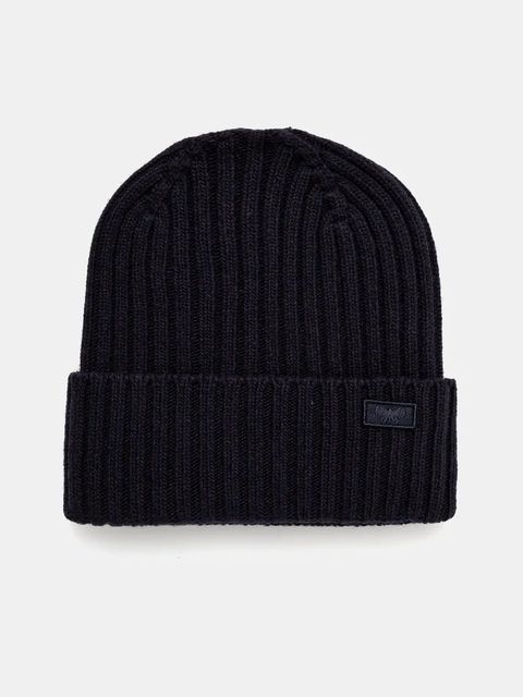 Weekend Max Mara czapka wełniana kolor granatowy z cienkiej dzianiny wełniana 2425576035600