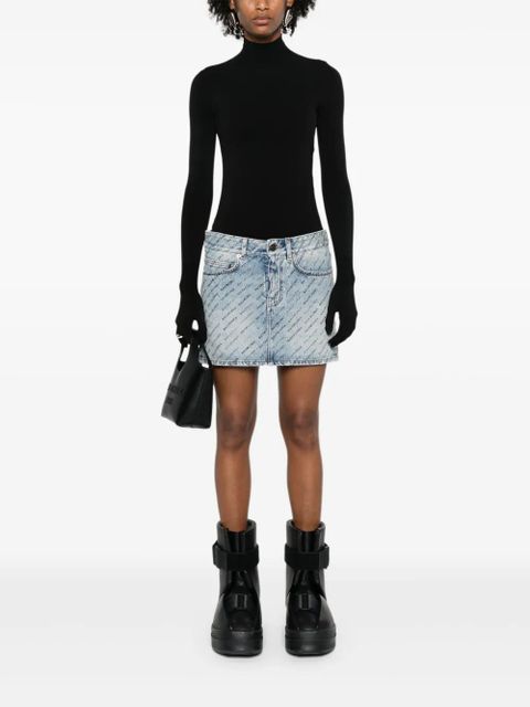 Balenciaga logo-print denim mini skirt - Blue - zdjęcie produktu nr 2