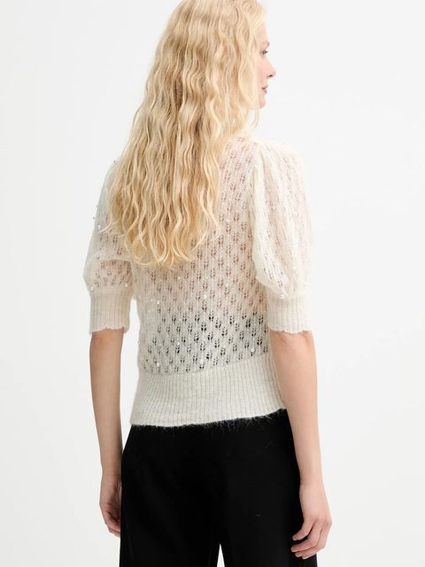 MUNTHE sweter wełniany POPTA damskie kolor beżowy lekki 252161925274