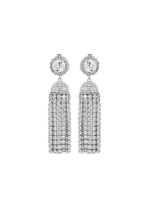 Rabanne crystal-embellishment tassel earrings - Silver - zdjęcie produktu nr 1