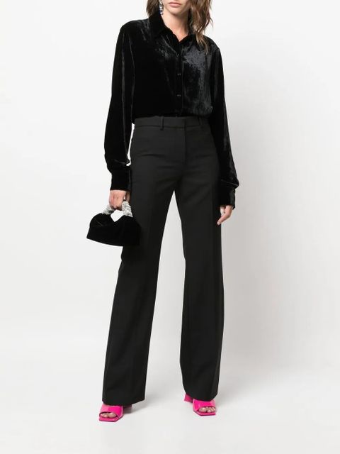 TOM FORD crushed silk-velvet shirt - Black