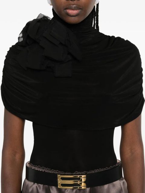 Magda Butrym draped high-neck bodysuit - Black