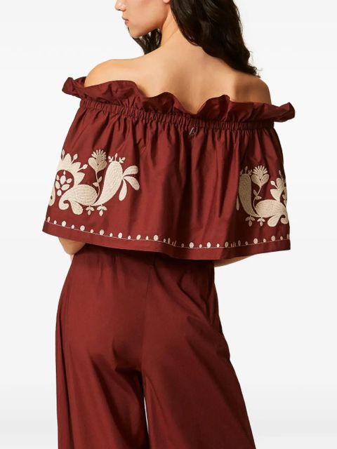TWINSET off-shoulder embroidered blouse