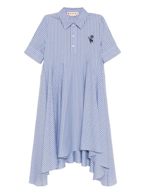 Marni tulip-embroidered striped dress - Blue - zdjęcie produktu nr 1