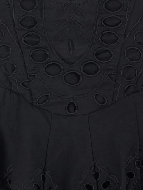 Charo Ruiz Ibiza embroidered shirred mini dress - Black