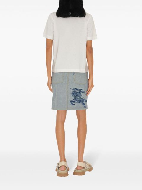 Burberry logo-embroidered cotton T-shirt - Neutrals