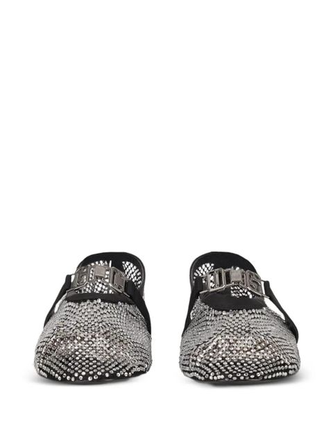 GCDS crystal-embellished ballet flats - Silver