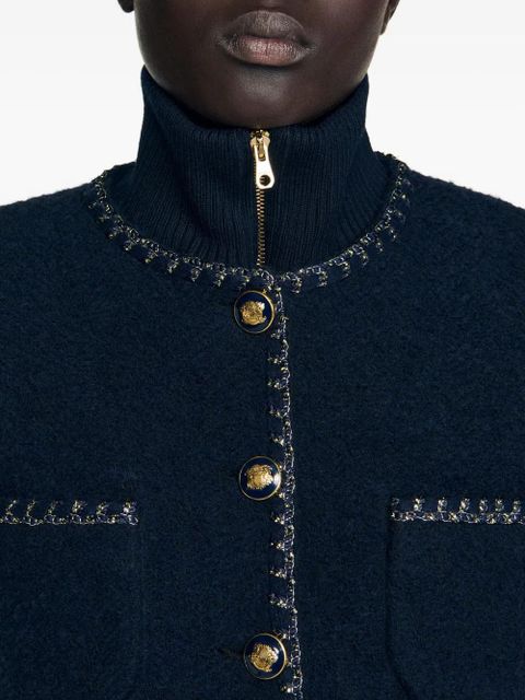 SANDRO tweed jacket - Blue