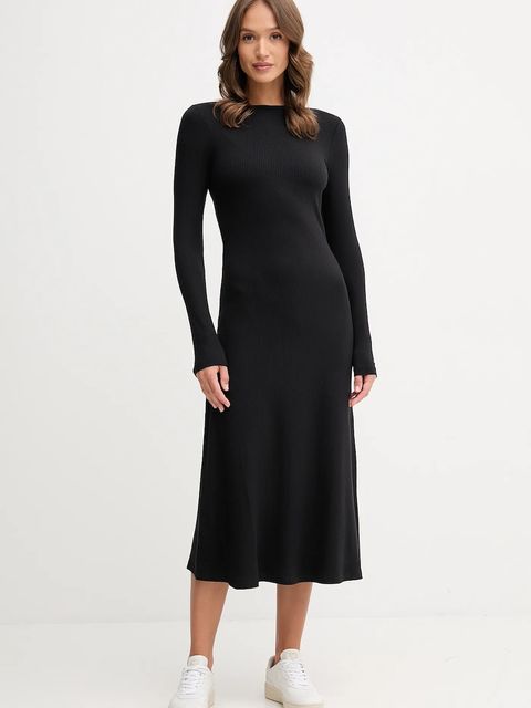 Tommy Hilfiger sukienka kolor czarny midi rozkloszowana WW0WW47066 - zdjęcie produktu nr 1