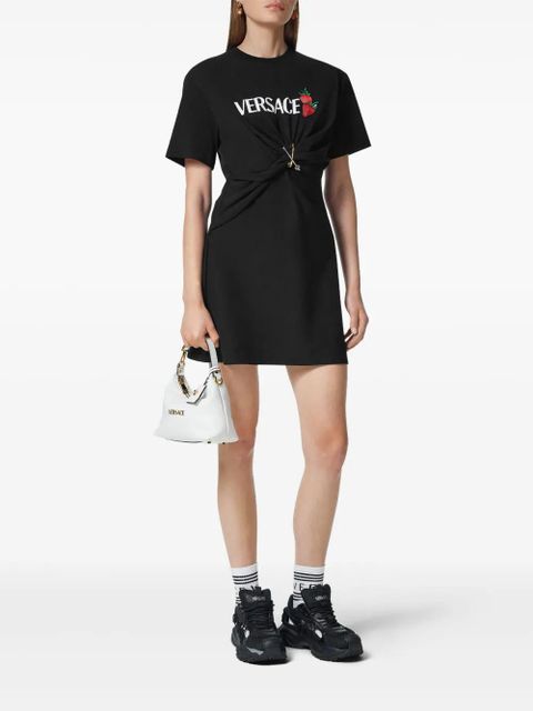Versace Safety Pin embroidered T-shirt dress - Black
