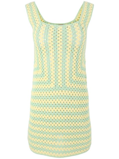STAUD Psychedelic crochet-knit dress - Green - zdjęcie produktu nr 1