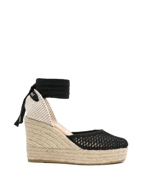 Manebi wrap-tie mesh espadrilles - Black - zdjęcie produktu nr 1