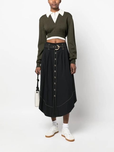 TWINSET high-waisted cotton skirt - Black - zdjęcie produktu nr 2