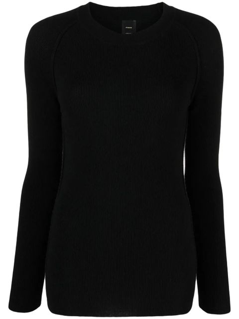 PINKO round-neck ribbed-knit top - Black - zdjęcie produktu nr 1