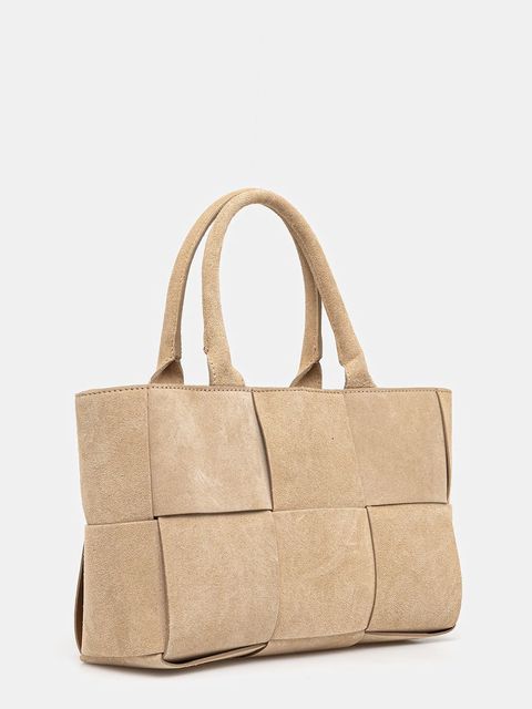 Answear.LAB torebka zamszowa kolor beżowy