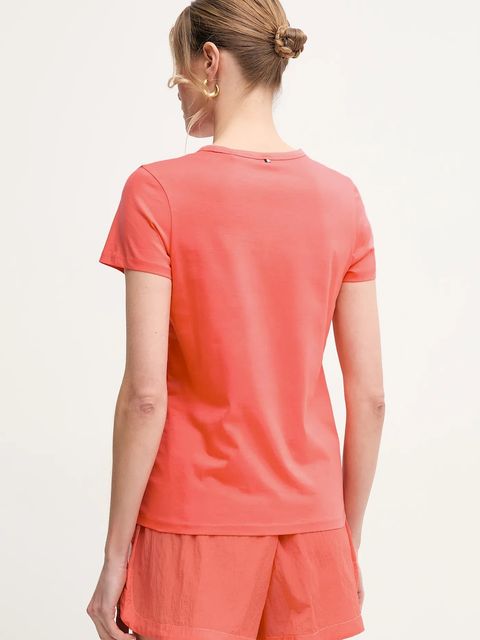 BOSS t-shirt bawełniany damski kolor pomarańczowy 50537598