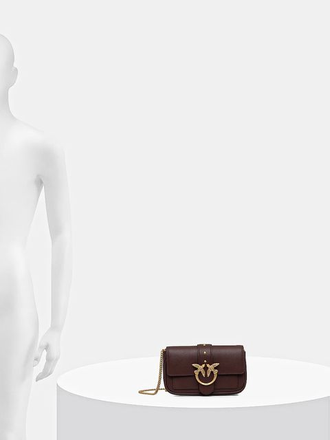 Pinko torebka skórzana kolor brązowy 100061 A0F1