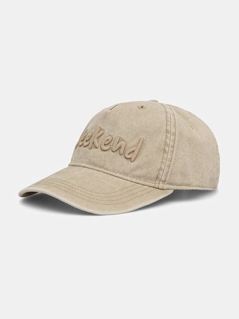 Weekend Max Mara czapka z daszkiem bawełniana BRUNO kolor beżowy 2525576024600 - zdjęcie produktu nr 1