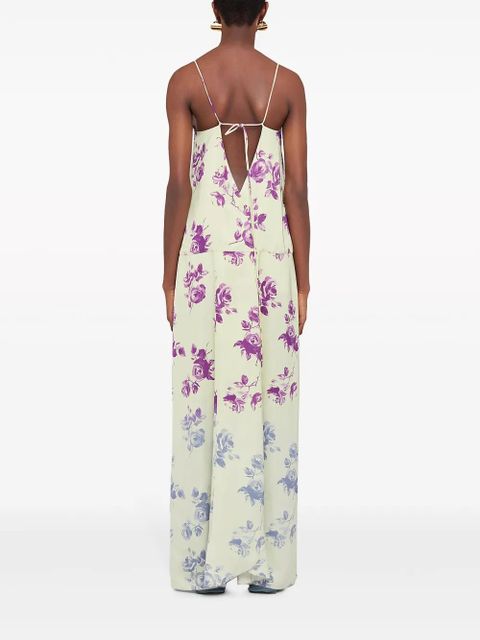 Jil Sander floral-print maxi dress - White