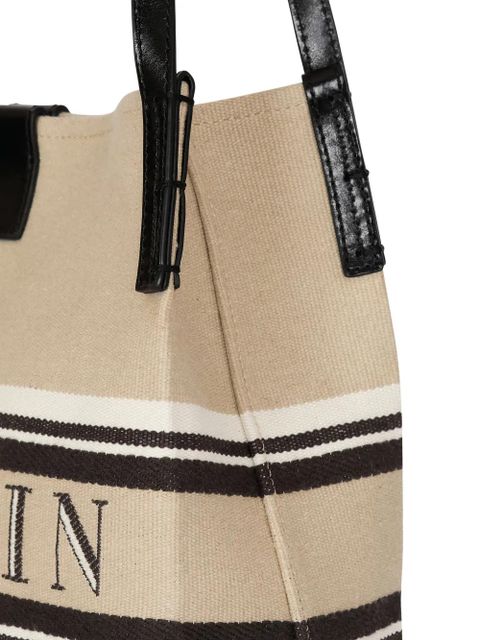 Balmain small Release canvas tote bag - Neutrals