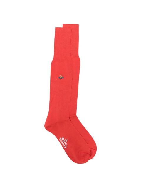 Vivienne Westwood Orb-embroidery socks - Red - zdjęcie produktu nr 1