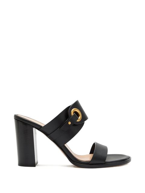 Gianvito Rossi block-heel leather sandals - Black - zdjęcie produktu nr 1