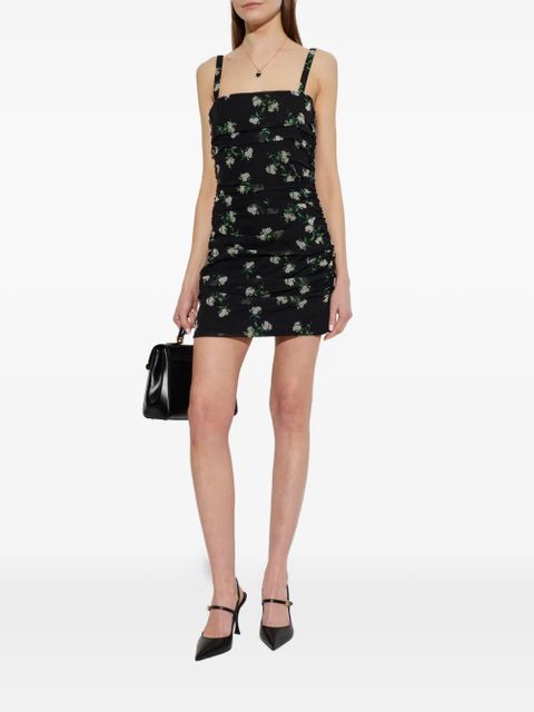Dolce & Gabbana floral-print ruched dress - Black - zdjęcie produktu nr 2