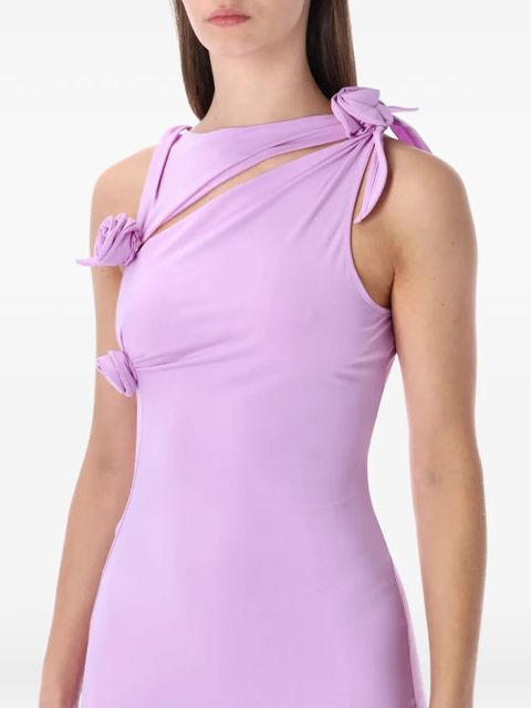 Coperni rose-appliqué midi dress - Purple - zdjęcie produktu nr 2