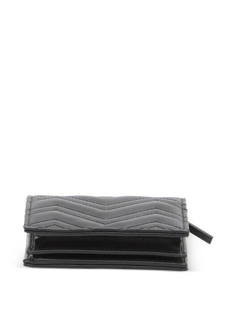 Gucci GG Marmont chevron leather wallet - Black