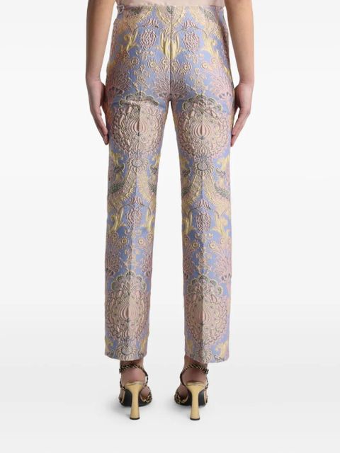 ETRO floral-jacquard trousers - Blue