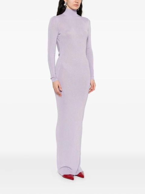 Self-Portrait fine-knit dress - Purple