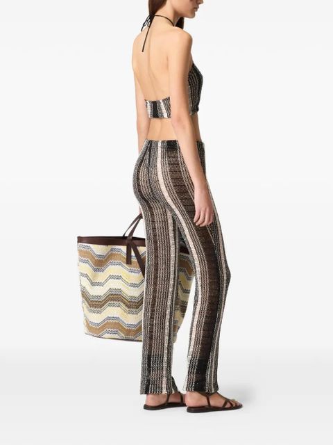 Missoni striped-pattern halterneck top - Black