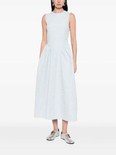 ROTATE BIRGER CHRISTENSEN jacquard crew-neck midi dress - Blue