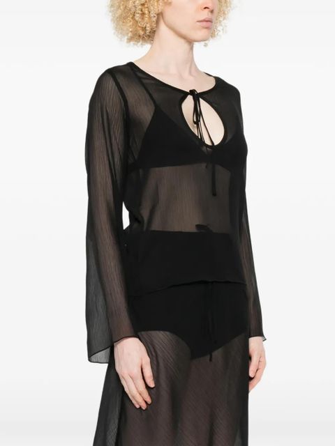 Gimaguas Delia tie-neck long-sleeve top - Black