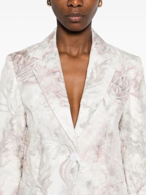 Max Mara floral-print blazer - White