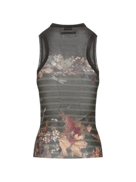 Jean Paul Gaultier floral-print stripe top - Grey - zdjęcie produktu nr 2