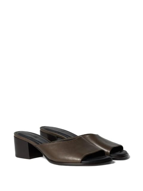 LEMAIRE square-toe heeled mules - Brown