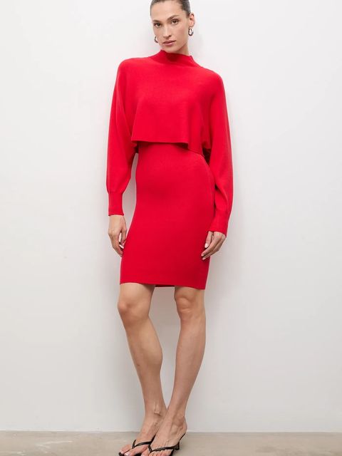 Answear.LAB sukienka i sweter damski kolor czerwony - zdjęcie produktu nr 1