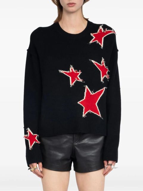 Zadig&Voltaire star-embellished frayed sweater - Black - zdjęcie produktu nr 2
