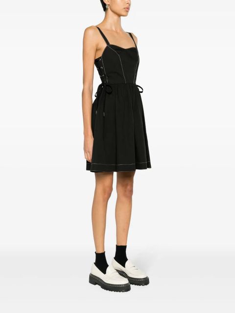 PINKO lace-up cotton minidress - Black