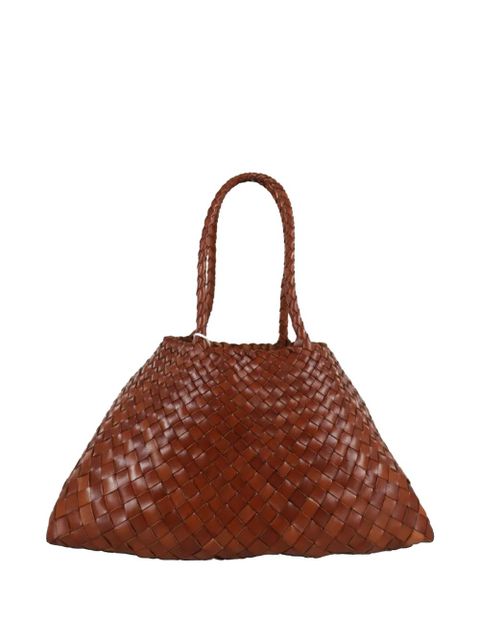 DRAGON DIFFUSION large Santa Croce woven-design shoulder bag - Brown - zdjęcie produktu nr 1