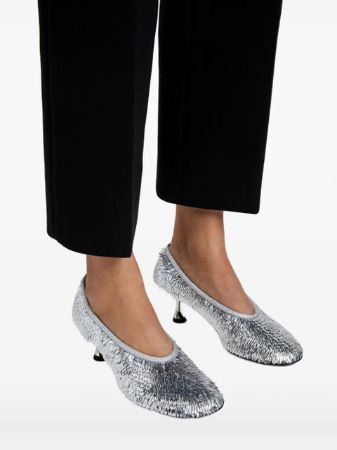 Proenza Schouler Tee sequinned pumps - Silver