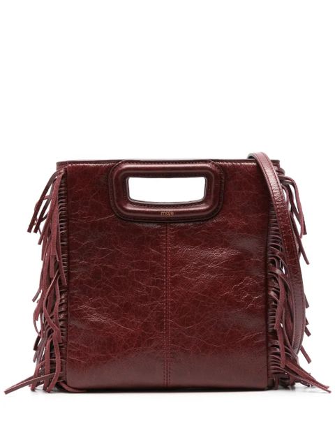 Maje M fringed leather tote bag - Red - zdjęcie produktu nr 1