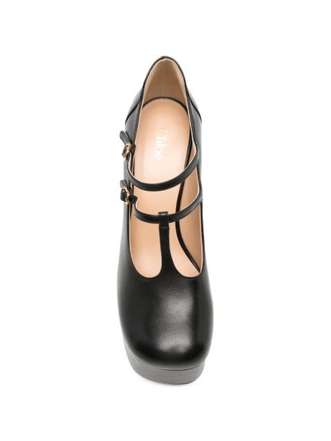 Chloé leather platform pumps - Black
