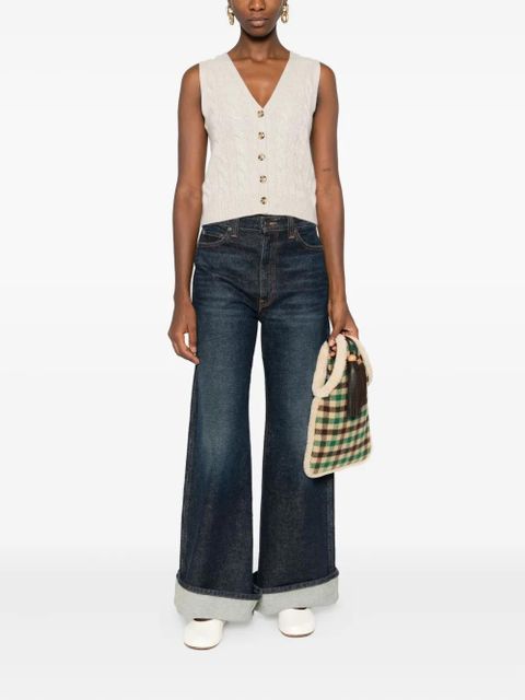 DÔEN cable-knit button vest - Neutrals