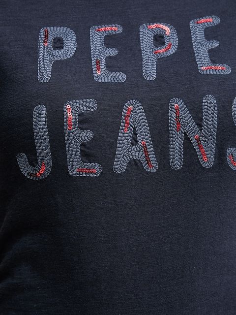 Pepe Jeans t-shirt bawełniany damski kolor granatowy PL5000045